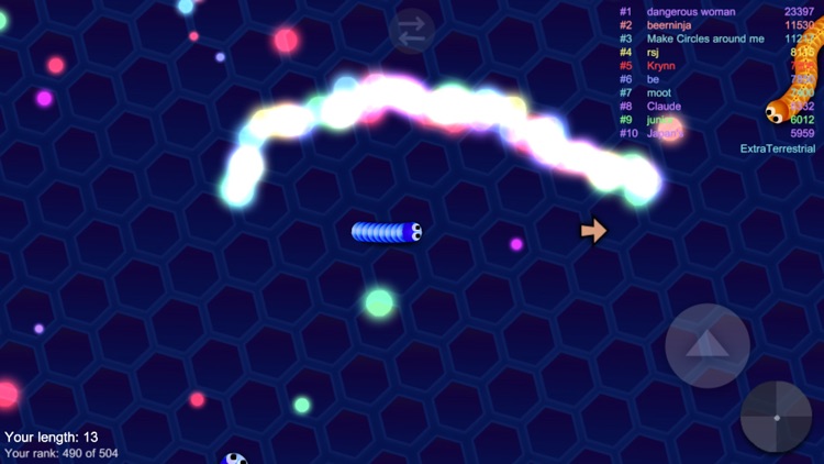 Slithering Snake Rolling - Glowing Multiplayer Player Online screenshot-3