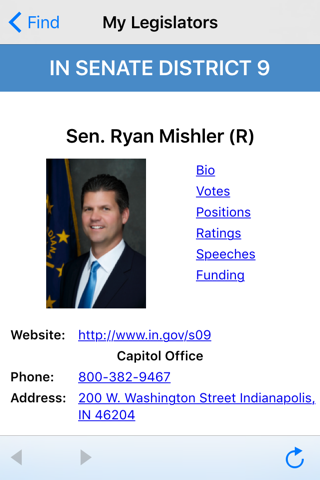 MyLegis : Indiana — Find your Legislators & Legislative Districts screenshot 2