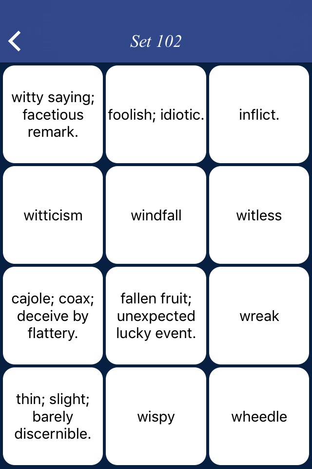 GRE word list - quiz, flashcard and match game screenshot 4