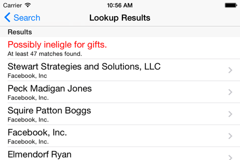 Lobbyist Lookup screenshot 3