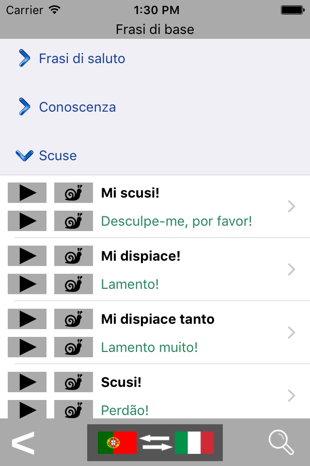 Portuguese / Italian Talking Phrasebook Translator Dictionary - Multiphrasebook screenshot 3