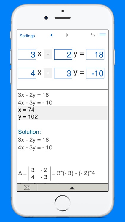 System of linear equations solver and calculator for solving systems of linear equations with three variables screenshot-4