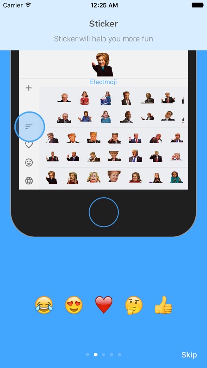 ElectMoji : Election & vote emoji sticker keyboard by Donald Trump, Hillary Clinton, Ted Cruz