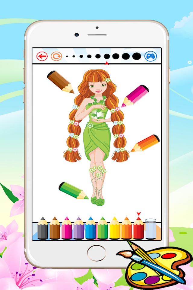 Princess & Fairy Coloring Book - All In 1 Drawing, Paint And Color Games HD For Good Kid screenshot 3