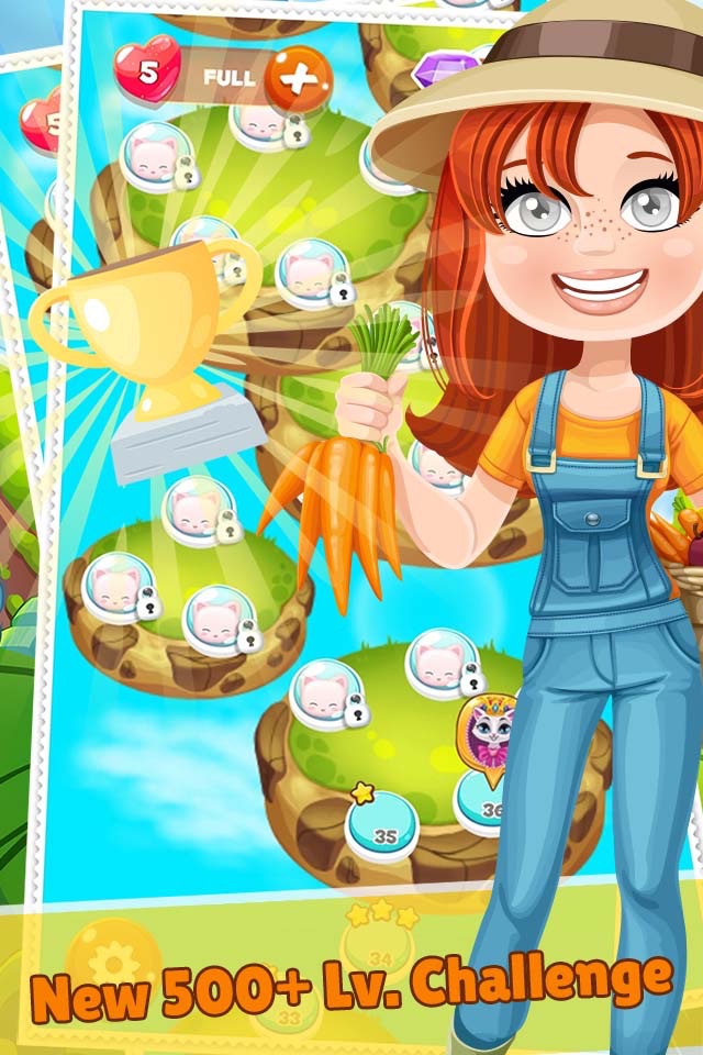 Happy Farm Crush Forest Challenge - Addictive Swap Match 3 Animals Fun Puzzles Games Free screenshot 2