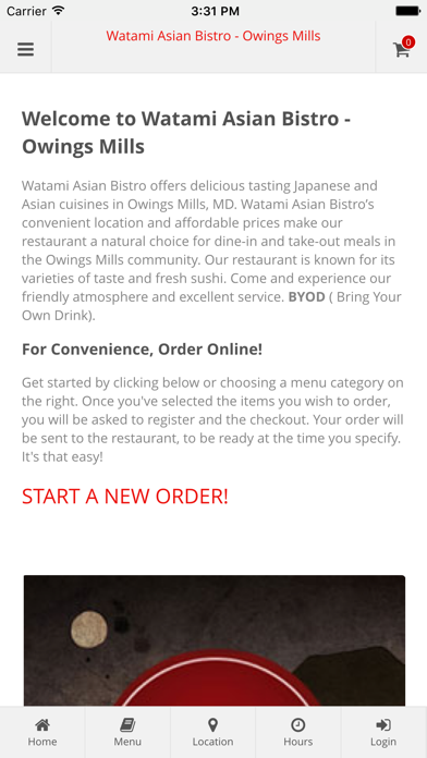 How to cancel & delete Watami Asian Bistro - Owings Mills Online Ordering from iphone & ipad 1