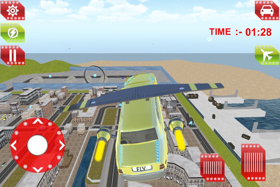 Flying Limo Car Driving Simulator 2016 screenshot 4