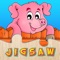 Farm and Animal Jigsaw Puzzle For Kids - educational young childrens game for preschool and toddlers