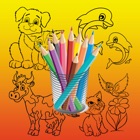 Aprendizaje para la diversión del juego niños colorear Animal lindo libro icon