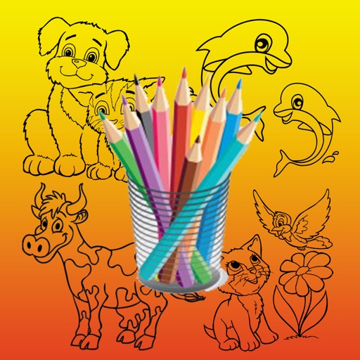 Kids Coloring Book Cute Animal - Preschool Game Learning for Fun Icon