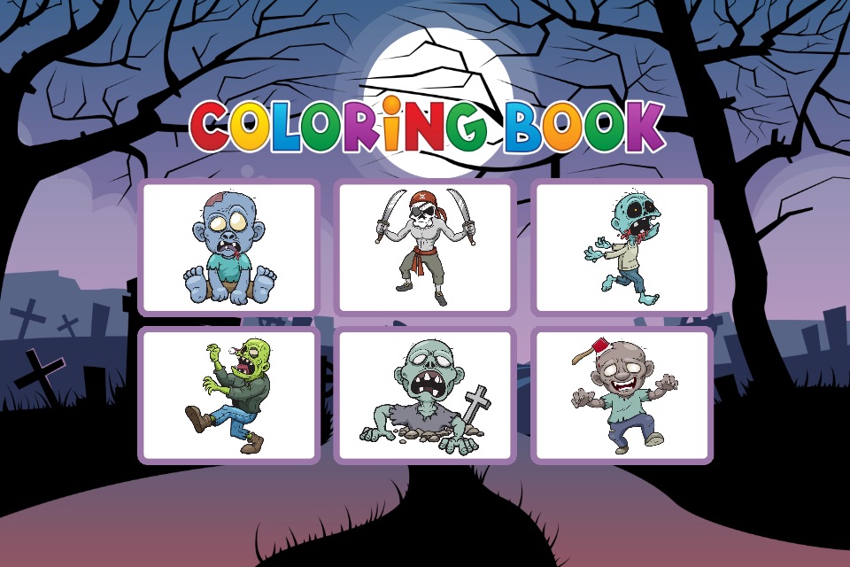 Zombie Coloring Book - Painting Game for Kids screenshot 2