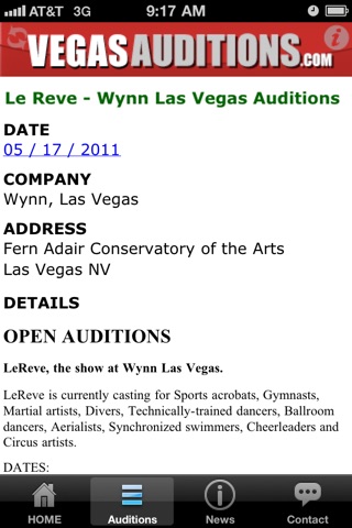 Vegas Auditions - Las Vegas entertainment jobs & casting notices screenshot 4