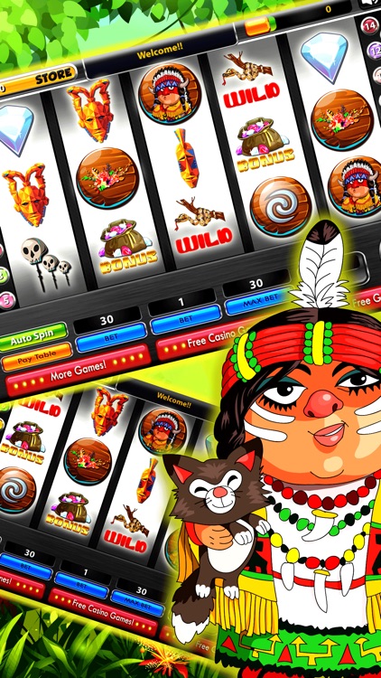 Jungle Gods Slots Machines - Casino Bonanza Treasures VIP 7's Party of Slot Lost Gold