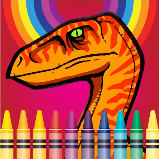 Dinosaurs Village coloring page for boys Second Edition iOS App