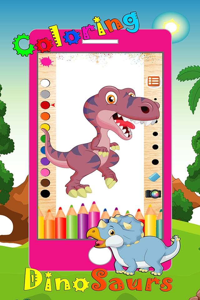 Dinosaur Coloring Book 2 - Dino Animals Draw,Paint And Color Educational All In One HD Games Free For Kids and Toddlers screenshot 2
