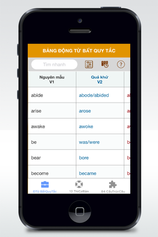 Động Từ Bất Qui Tắc - Irregular Verbs - Basic English screenshot 2
