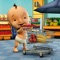 Visit the supermarket with Baby Haha and keep him out of trouble by being considerate to other shoppers in need of help