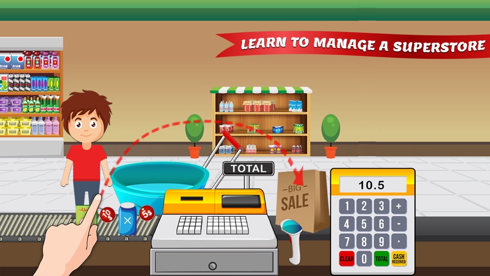 Supermarket Cash Register Game Educational Sim Free Download App for iPhone
