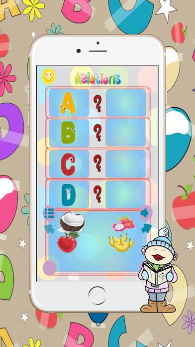 How to cancel & delete Fruits Vocabulary Relation : Preschool & Kindergarten Early Learning Games alphabet match free from iphone & ipad 4