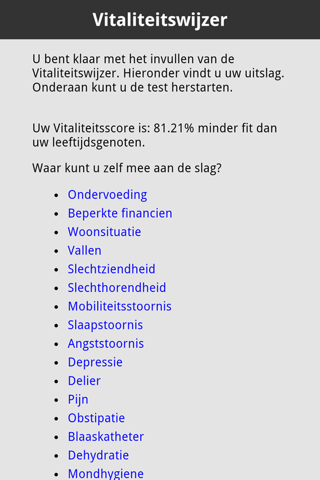 Vitaliteitswijzer screenshot 2