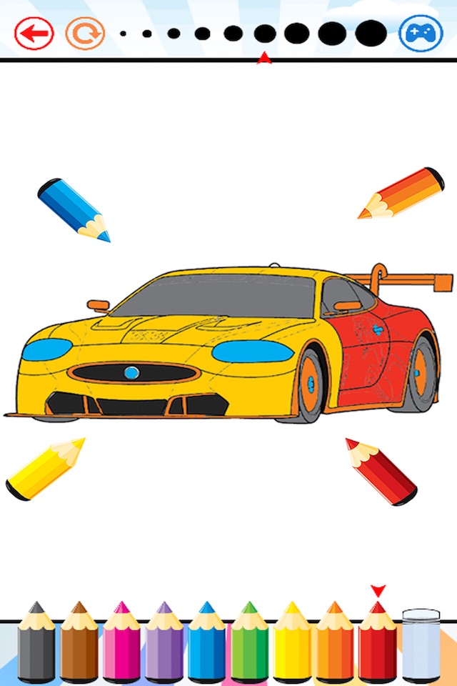 Sports Car Racing Coloring Book - Drawing and Painting Vehicles Game HD, All In 1 Series Free For Kid screenshot 3