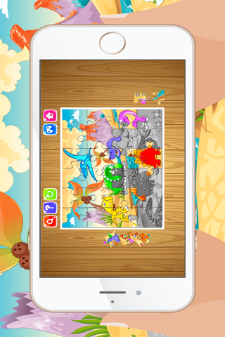 Dinosaur Games for kids Free ! - Cute Dino Train Jigsaw Puzzles for Preschool and Toddlers screenshot 3