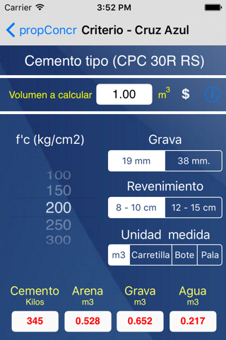 Proporcionamiento concreto screenshot 2