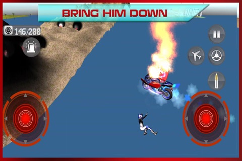 Flying Bike: Police vs Cops - Police Motorcycle Shooting Thief Chase Free Game screenshot 3