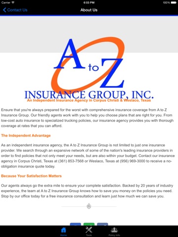 A to Z Insurance Group HD screenshot 3