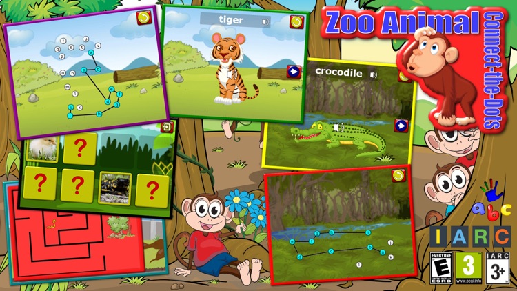 Preschool ABC Zoo Animal Connect the Dot Puzzles