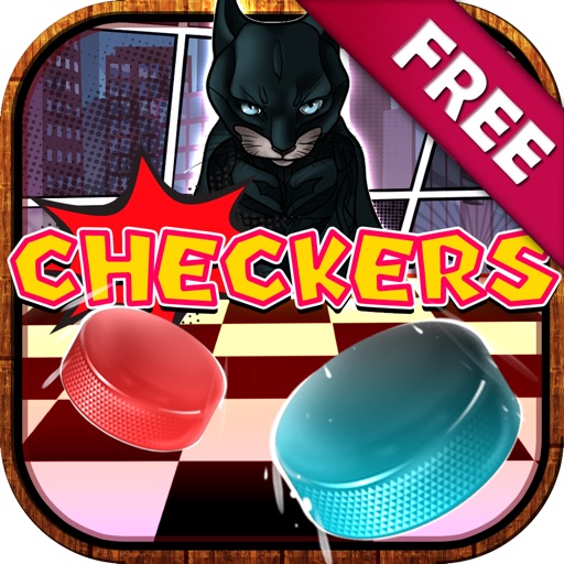 Checkers Boards Puzzle Free - “ Cats Superheroes Game with Friends Edition ”