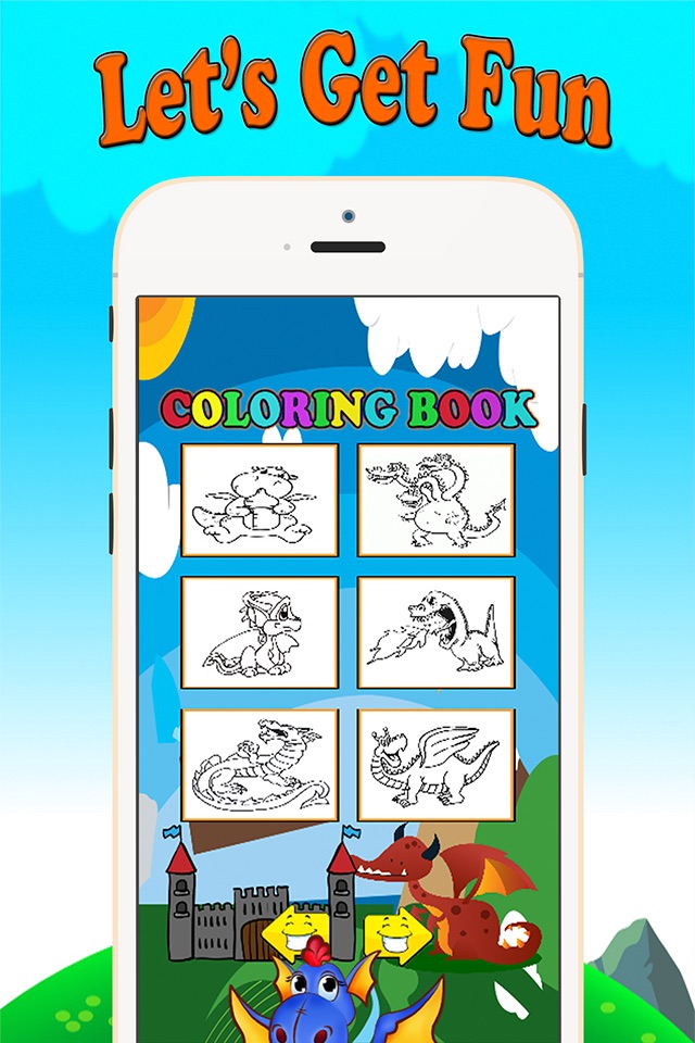 Dragon Paint and Coloring Book: Learning skill best of fun games free for kids screenshot 2