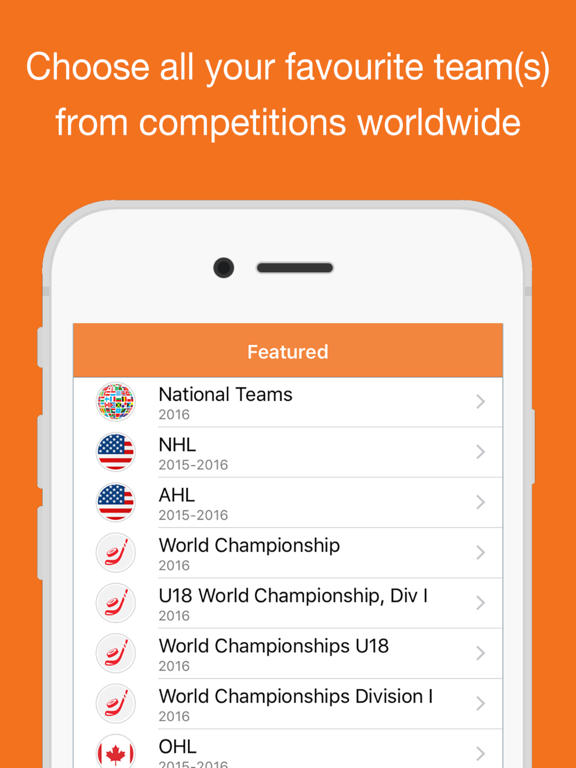 Hockey for iPhone Calendar screenshot