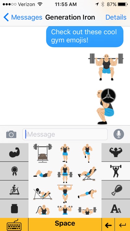 Gymoji - Bodybuilding Emoji Keyboard screenshot-4