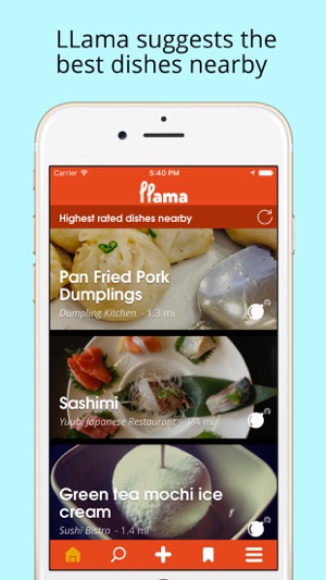 LLama - Find The Best Dishes Near You