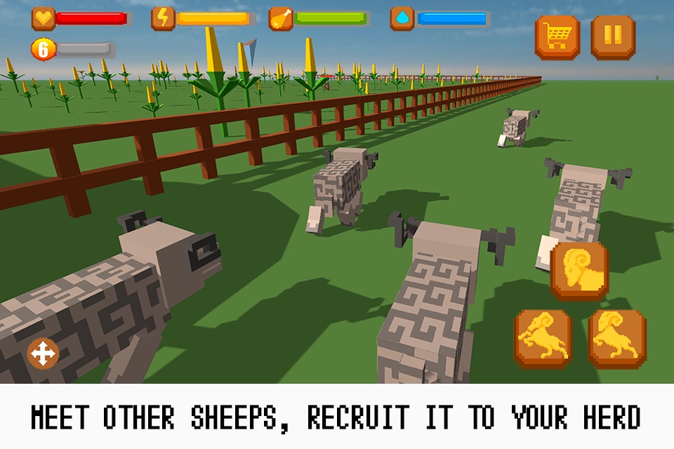 Pixel Wildlife: Sheep Survival Simulator Free screenshot 3