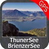 Thunersee und Brienzersee GPS Navi Karte für bootfahren angeln und segeln