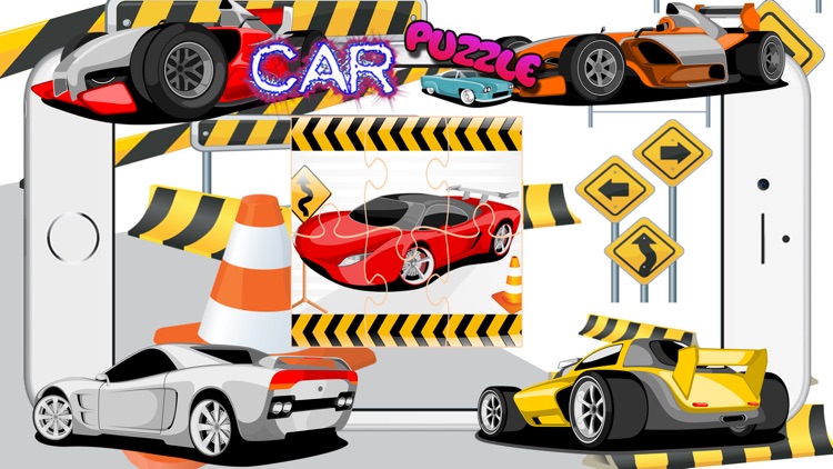 Car Race and Motor Tuck Jigsaw Puzzle for Kid Boy