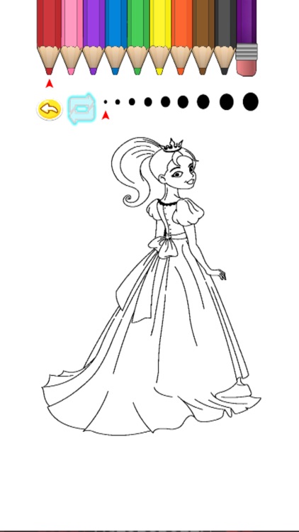 Kids Coloring Book - Princess And Cute Animal 1 screenshot-3