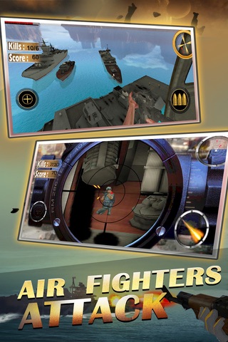 Sniper Gunship War 3D:Free airplane gun shooting games screenshot 4