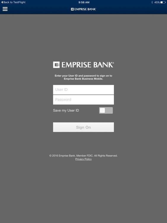 Emprise Bank Business for iPad