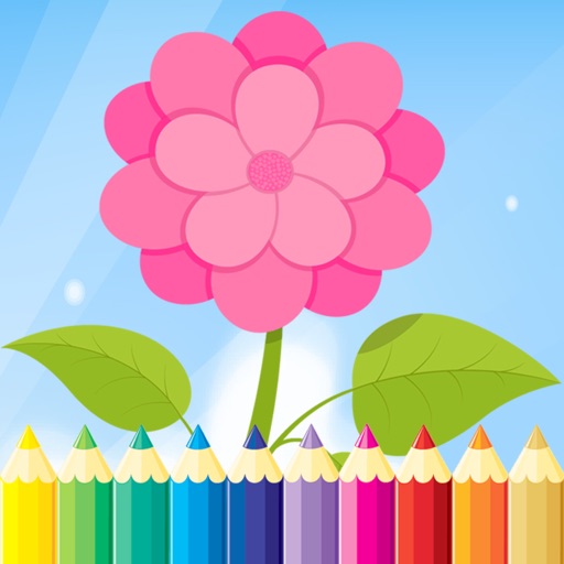 Flower Coloring Book For Kid - Drawing And Painting Relaxation Stress Relief Color Therapy Games Icon