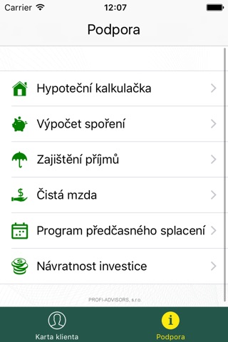 Finanční kalkulačka - Profi Advisors screenshot 3