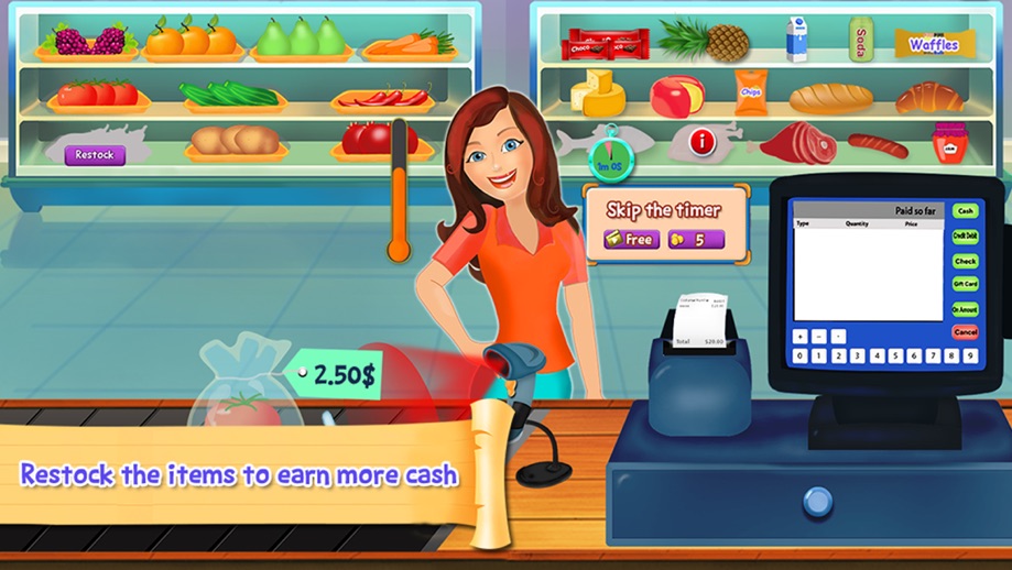 【图】Supermarket Cash Register Sim- Kids Educational Shopping Mall & Time Management Fun Games(截图3)