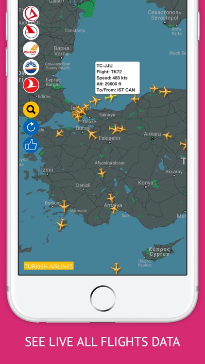 Turkey Flights : Turkish Airlines, Pegasus, Onur Air Flight Tracker & Air Radar