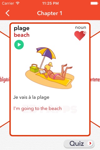 French Vocabulary Flashcards - Memory Trainer screenshot 2