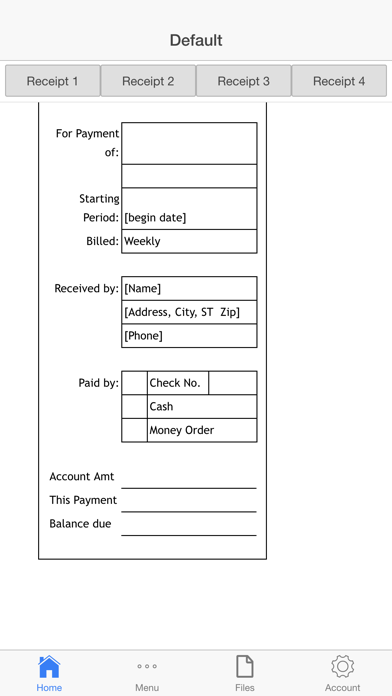 Cash Receipts Screenshots