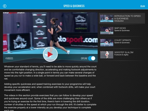 Tennis Fitness - on court workout videos screenshot 4