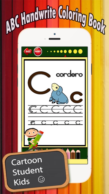 Coloring Book: ABC Spanish page game for kids