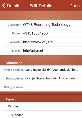 OTYS CRM screenshot 2